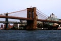 New York, USA - September 2, 2018: Brooklyn Bridge in New York City - aerial view. Royalty Free Stock Photo