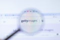 New York, USA - 29 September 2020: gettyimages gettyimages.com company website with logo close up, Illustrative Editorial Royalty Free Stock Photo