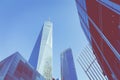 NEW YORK, USA - SEPTEMBER 16, 2018: Manhattan modern architecture. Freedom Tower. One World Trade Center is the tallest building Royalty Free Stock Photo