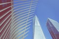 NEW YORK, USA - SEPTEMBER 16, 2018: Manhattan modern architecture. Freedom Tower. One World Trade Center is the tallest building Royalty Free Stock Photo