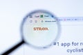 New York, USA - 29 September 2020: Strava strava.com company website with logo close up, Illustrative Editorial