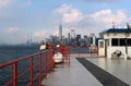 New York, USA, September 20, 2017. View from the ferry to the peninsula of Manhattan from Staten Island