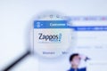 New York, USA - 29 September 2020: Zappos zappos.com company website with logo close up, Illustrative Editorial