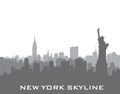 New York, USA skyline background. City silhouette with Liberty statue Royalty Free Stock Photo