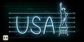 New york and USA Travel And Journey neon light background. Vector Design Template.used for your advertisement, book, banner,