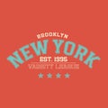 New York varsity league - duotone vintage typography college slogan text print for graphic tee t shirt or sweatshirt