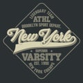 New York Varsity Sport wear typography emblem, t-shirt stamp vector