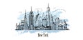 New York vector drawing, hand drawn illustration, sketch style Royalty Free Stock Photo