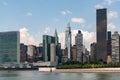 New York waterfront, panoramic view on skyscrapers in midtown Royalty Free Stock Photo