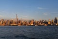 New York west side and panoramic view on skyscrapers at golden hour sunset Royalty Free Stock Photo