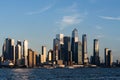 New York west side at sunset, panoramic view on Hudson River Royalty Free Stock Photo