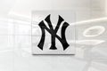 New york yankees on glossy office wall realistic texture