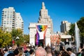 New Yorkers celebrate Joe Biden's election victory Royalty Free Stock Photo