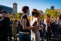 New Yorkers celebrate Joe Biden's election victory Royalty Free Stock Photo