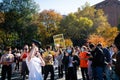 New Yorkers celebrate Joe Biden's election victory Royalty Free Stock Photo