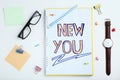 New you in notepad Royalty Free Stock Photo