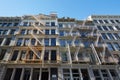 New Yprk typical building facades with fire escape stairs, sunny day Royalty Free Stock Photo