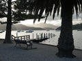 New Zealand: Akaroa harbour with flooded pier