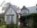 New Zealand: Akaroa historic 19th century grey house