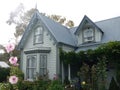 New Zealand: Akaroa historic 19th century grey house
