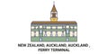 New Zealand, Auckland, Auckland , Ferry Terminal travel landmark vector illustration