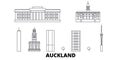 New Zealand, Auckland line travel skyline set. New Zealand, Auckland outline city vector illustration, symbol, travel