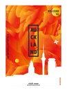 New Zealand Auckland skyline city gradient vector poster