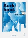 New Zealand Auckland skyline city gradient vector poster