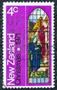 NEW ZEALAND - CIRCA 1971: A stamp printed in New Zealand shows `Annunciation` Stained Glass Window from St Luke`s, Havelock North