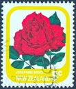 NEW ZEALAND - CIRCA 1975: A stamp printed in New Zealand shows Josephine Bruce rose, circa 1975.