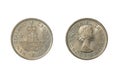 A 1953 New Zealand coin commemorating the coronation of Queen Elizabeth II