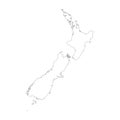 New Zealand vector country map outline Royalty Free Stock Photo