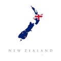 New Zealand detailed map with flag of country. New Zealand design over white background, vector illustration. Country Flag Travel