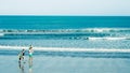 New Zealand family enjoys beach