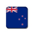 New Zealand flag button icon isolated on white background