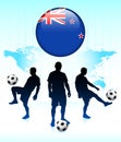 New Zealand Flag Icon with Soccer Team