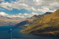 New Zealand flag with mountain