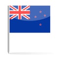 New Zealand Flag Pin Vector Icon