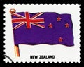 NEW ZEALAND FLAG - Postage Stamp isolated on black