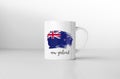 New Zealand flag on white coffee mug. Royalty Free Stock Photo