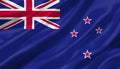 New Zealand flag waving with the wind, 3D illustration. Royalty Free Stock Photo