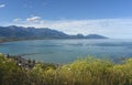 New Zealand - Full Frame Panoramic Overview of the Kaikoura Coastline Royalty Free Stock Photo