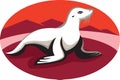 New Zealand Fur Seal Retro