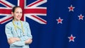 New Zealand healthcare concept with doctor on background. Medical insurance, work or study in the country