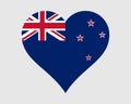 New Zealand Heart Flag. Kiwi Love Shape Country Nation National Flag. New Zealander Banner Icon Sign Symbol. EPS Vector Royalty Free Stock Photo