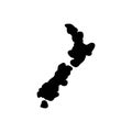 Black solid icon for New Zealand, map and country Royalty Free Stock Photo