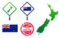 New Zealand icons set