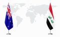 New Zealand and Iraq flags for official meeting