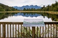 New Zealand. Lake Matheson. In the background Mount Tasman and Aoraki Mount Cook