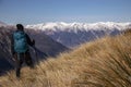 New Zealand landscape on Avalanche Peak - Scotts Track. Walking and hking in Arthurs Pass, South Island of New Zealand